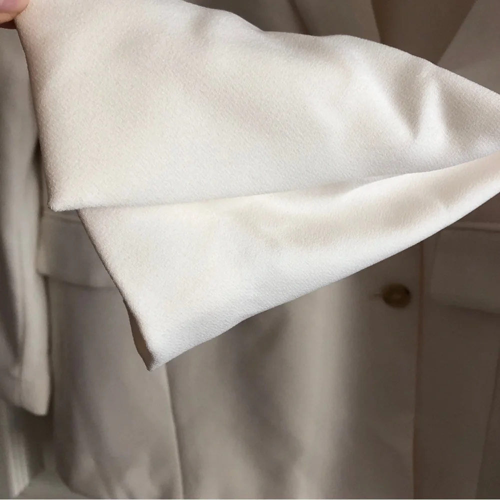 NWT ZARA Double Breasted Off White Oyster Cream Ivory Blazer S priced  to move - Picture 5 of 6